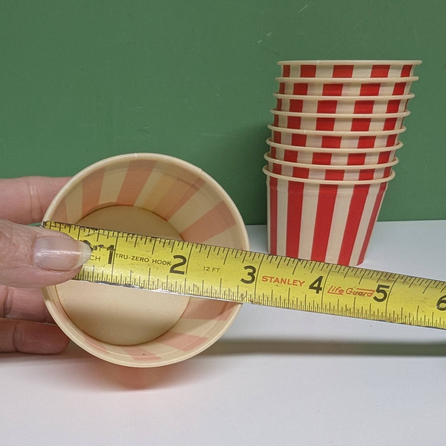 Red striped ice cream cup- vintage- The Celebration Co.