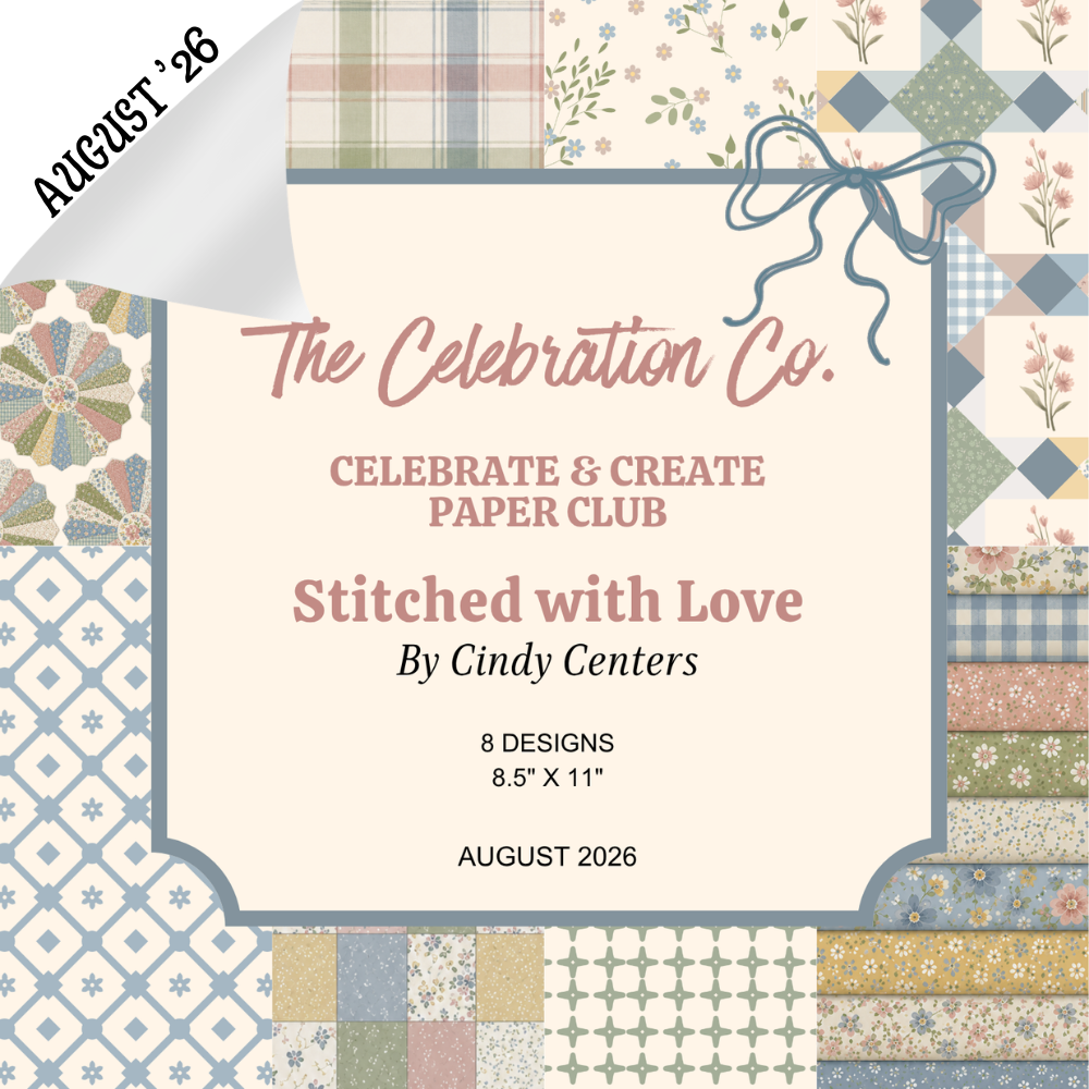 Stitched with Love - Digital Download - Craft Paper Set- Digital- The Celebration Co.