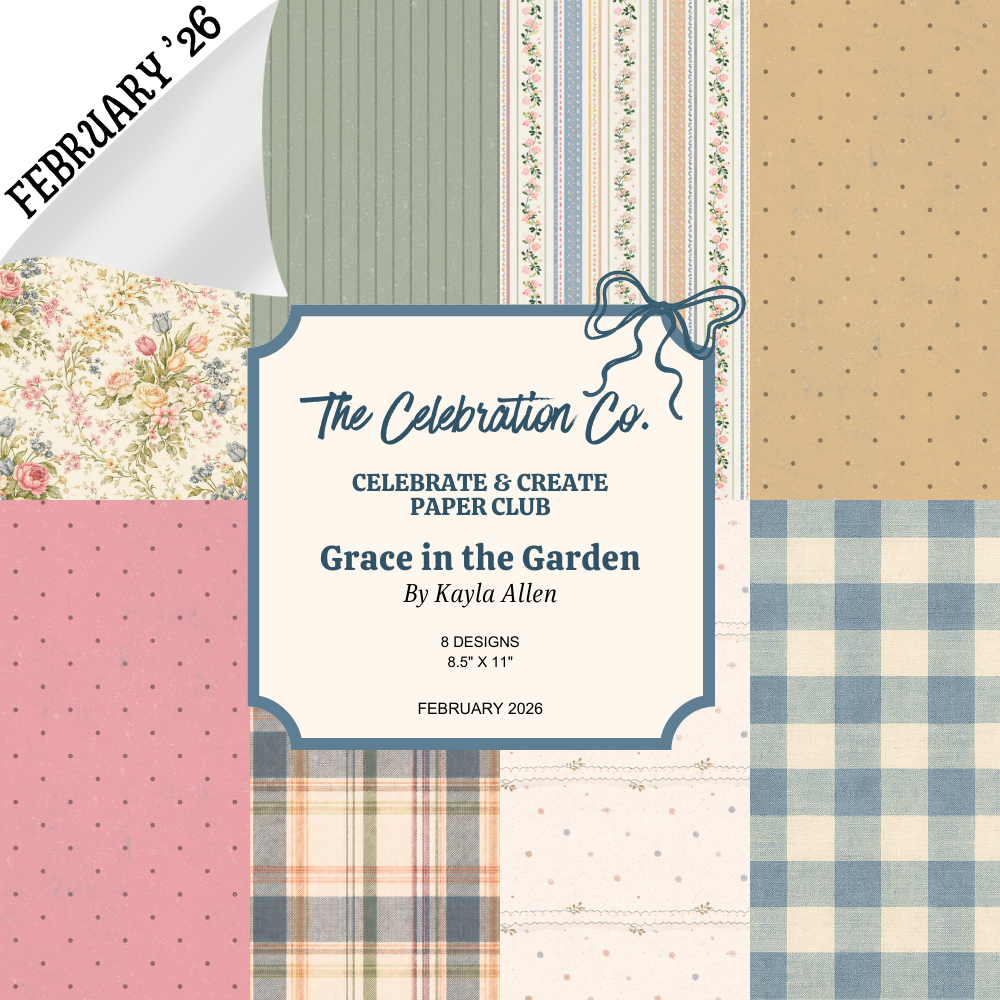Grace in the Garden - Digital Download - Craft Paper Set- Digital- The Celebration Co.