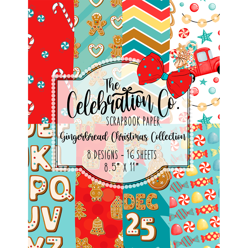 Gingerbread Christmas - Digital Download - Craft Paper Package - The Celebration Co.