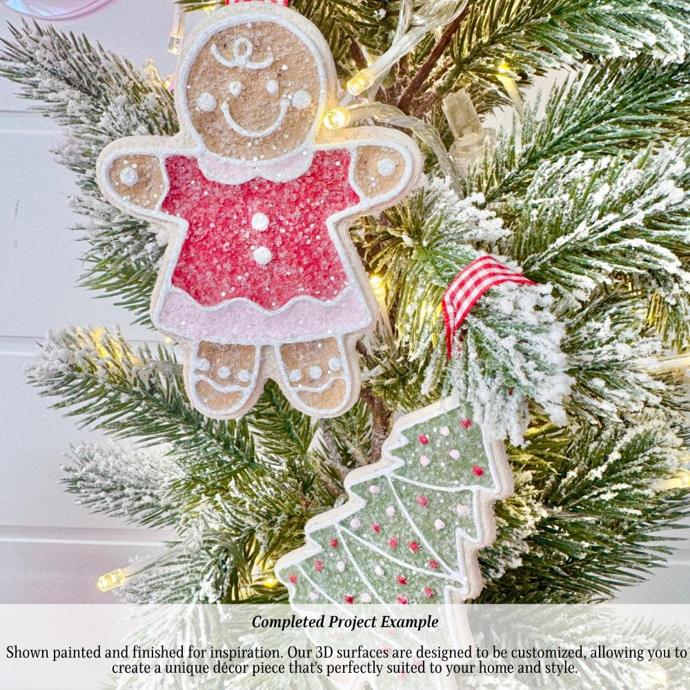 Gingerbread Girl & Christmas Tree – Festive Crafting Duo- 3D- The Celebration Co.