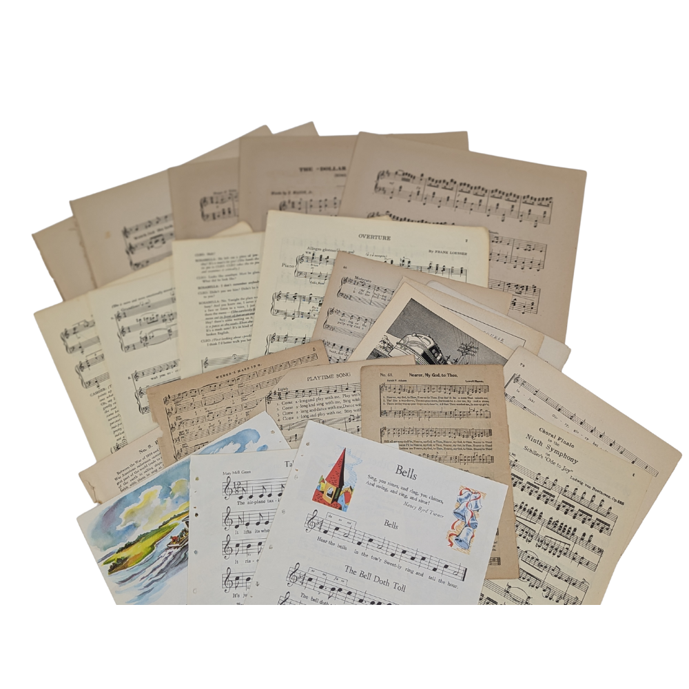 Vintage Sheet Music (8 Sheets)- Crafting Paper- The Celebration Co.