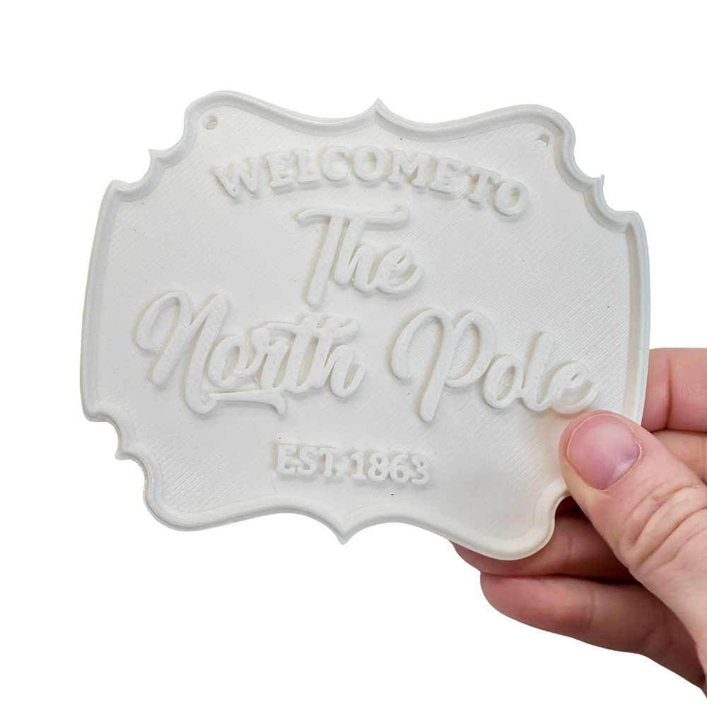 North Pole Sign Ornament (Package of 2)- 3D- The Celebration Co.