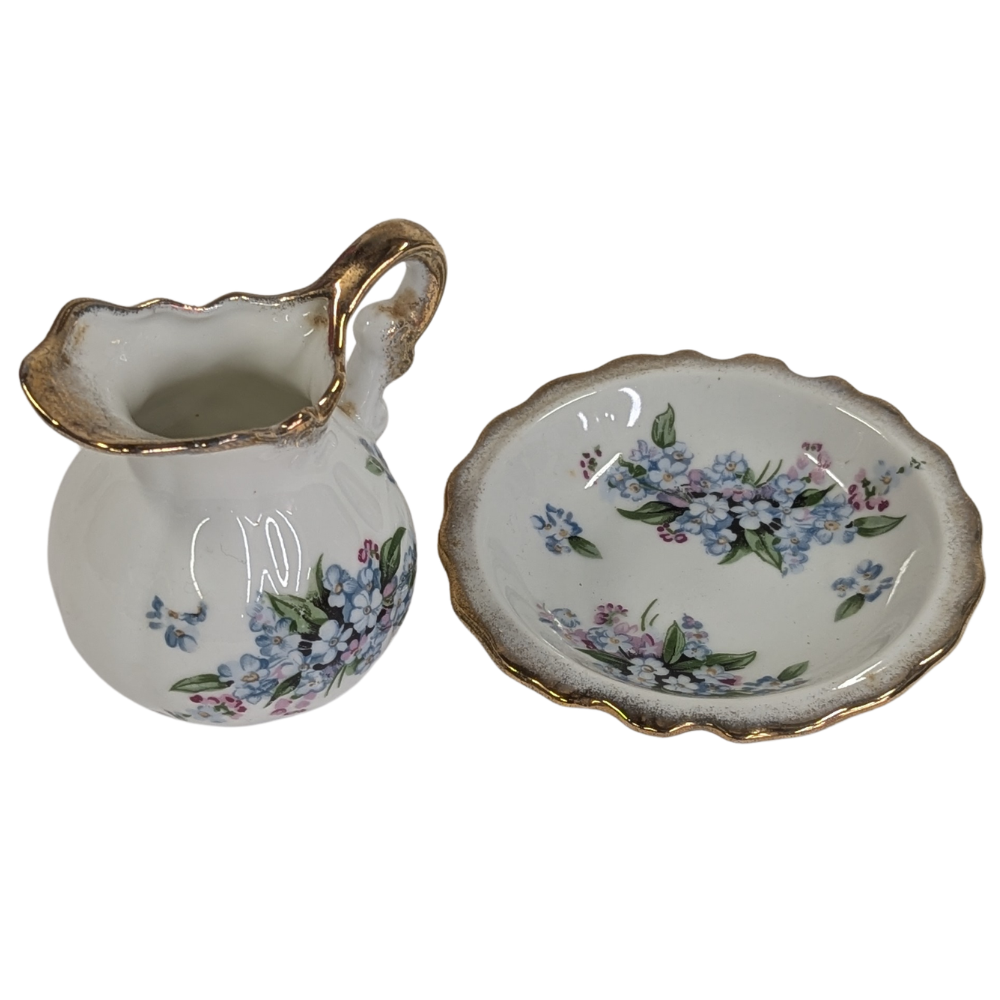 Vintage Floral Pitcher & Bowl Set, Japan- vintage- The Celebration Co.