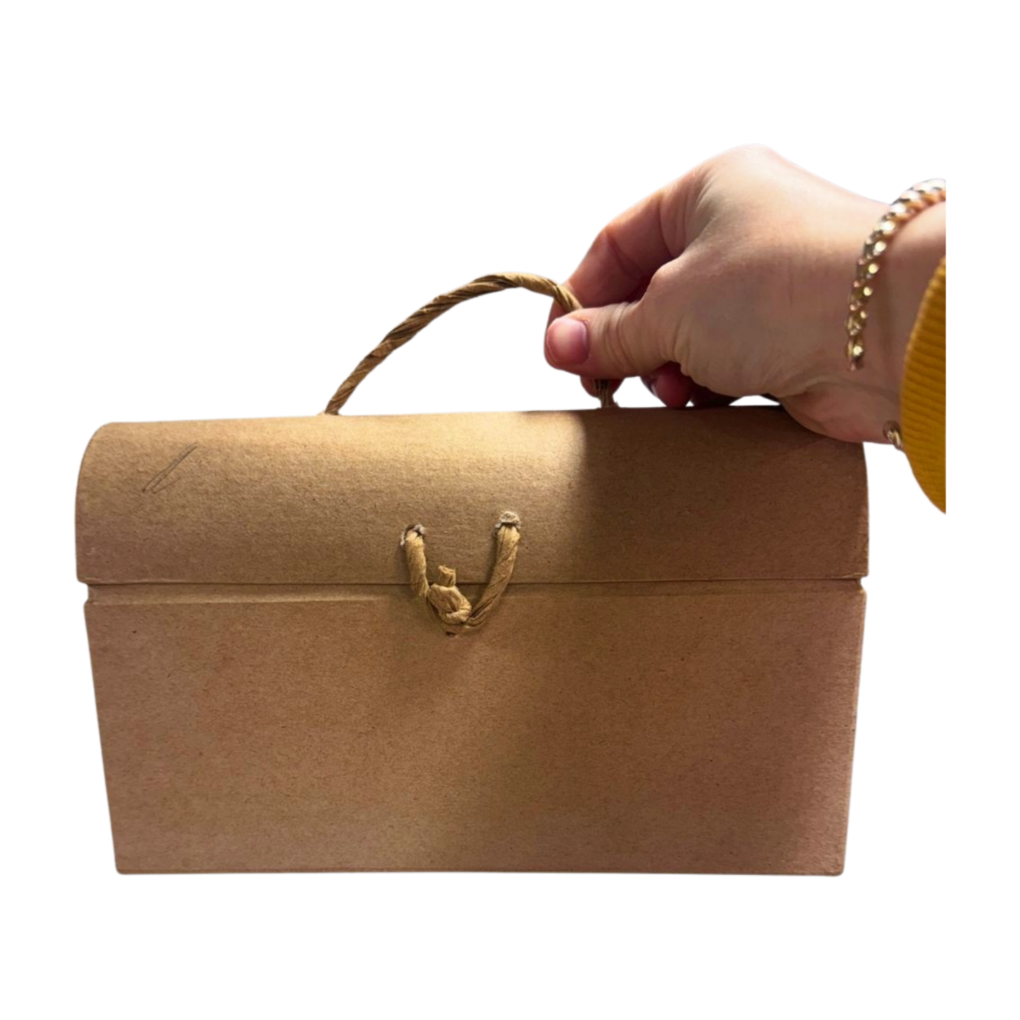 Paper Mache Chest Box with Handle