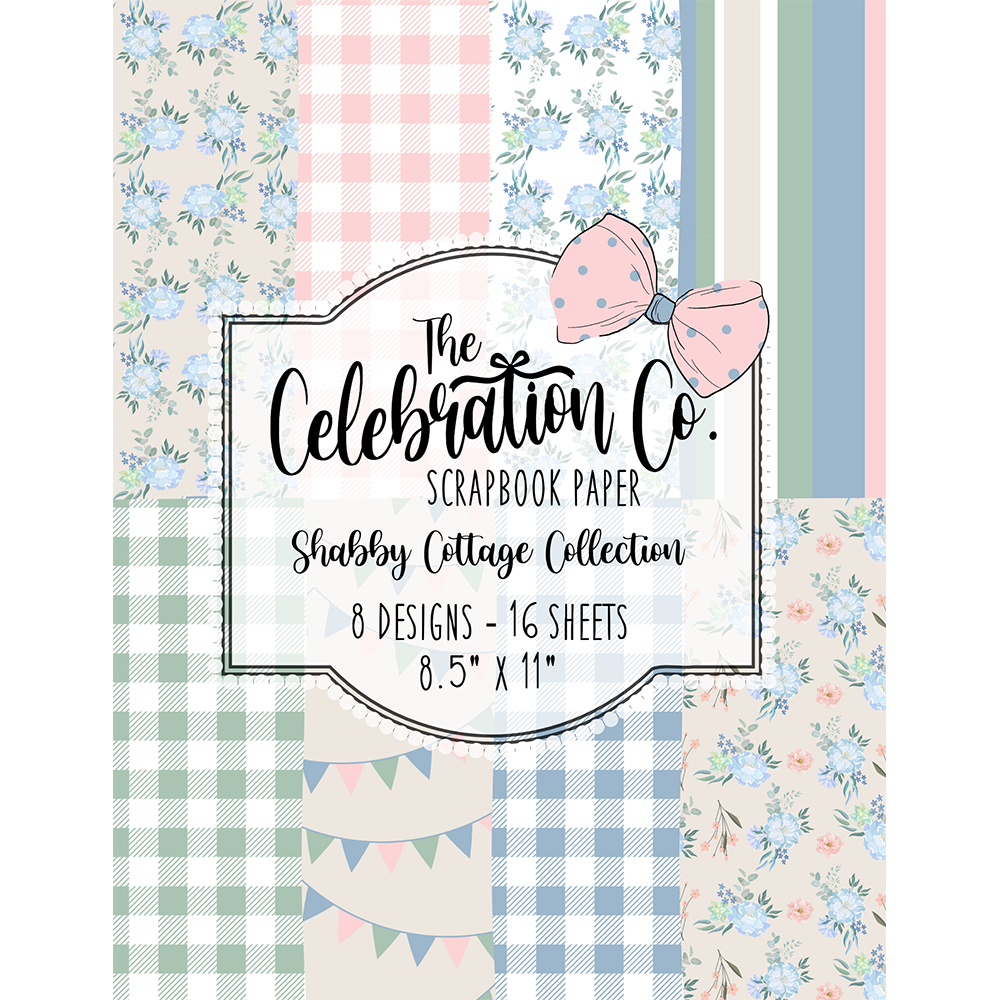 Shabby Cottage - Digital Download - Craft Paper Package - The Celebration Co.