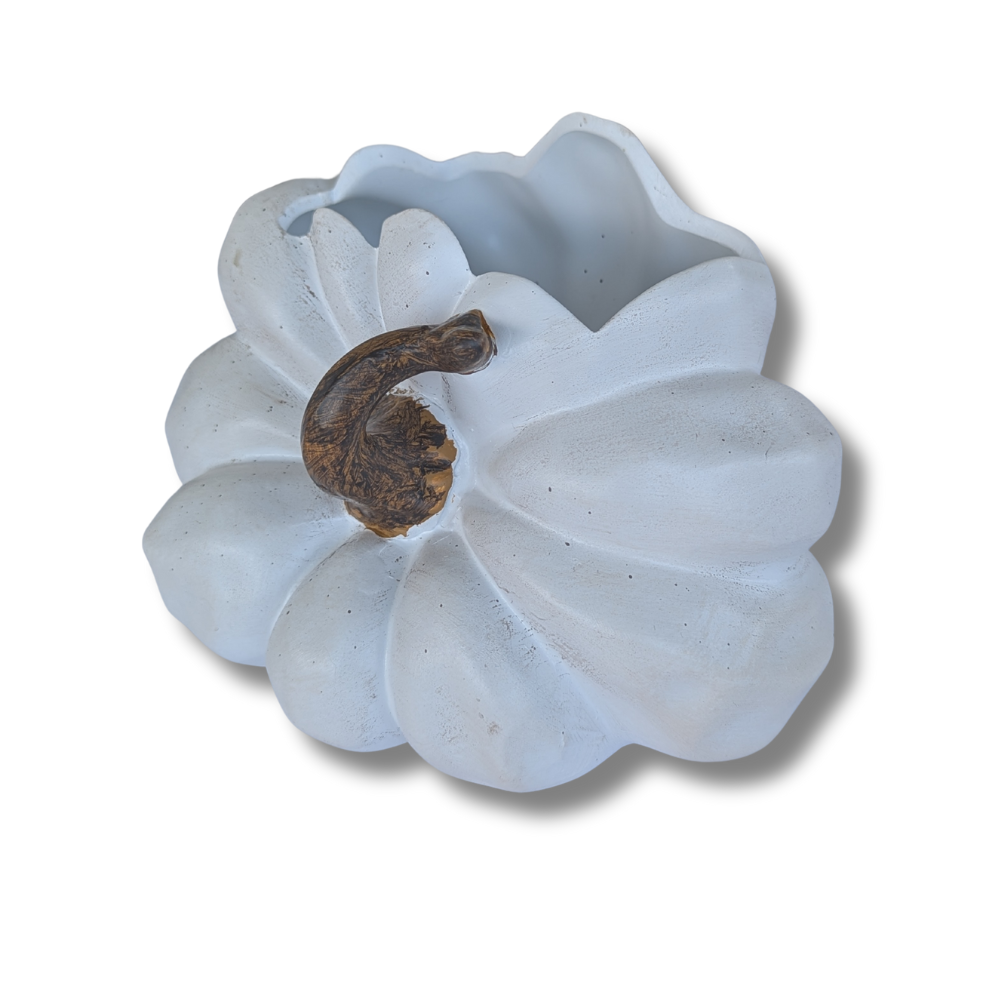 Sideways Pumpkin Container White
