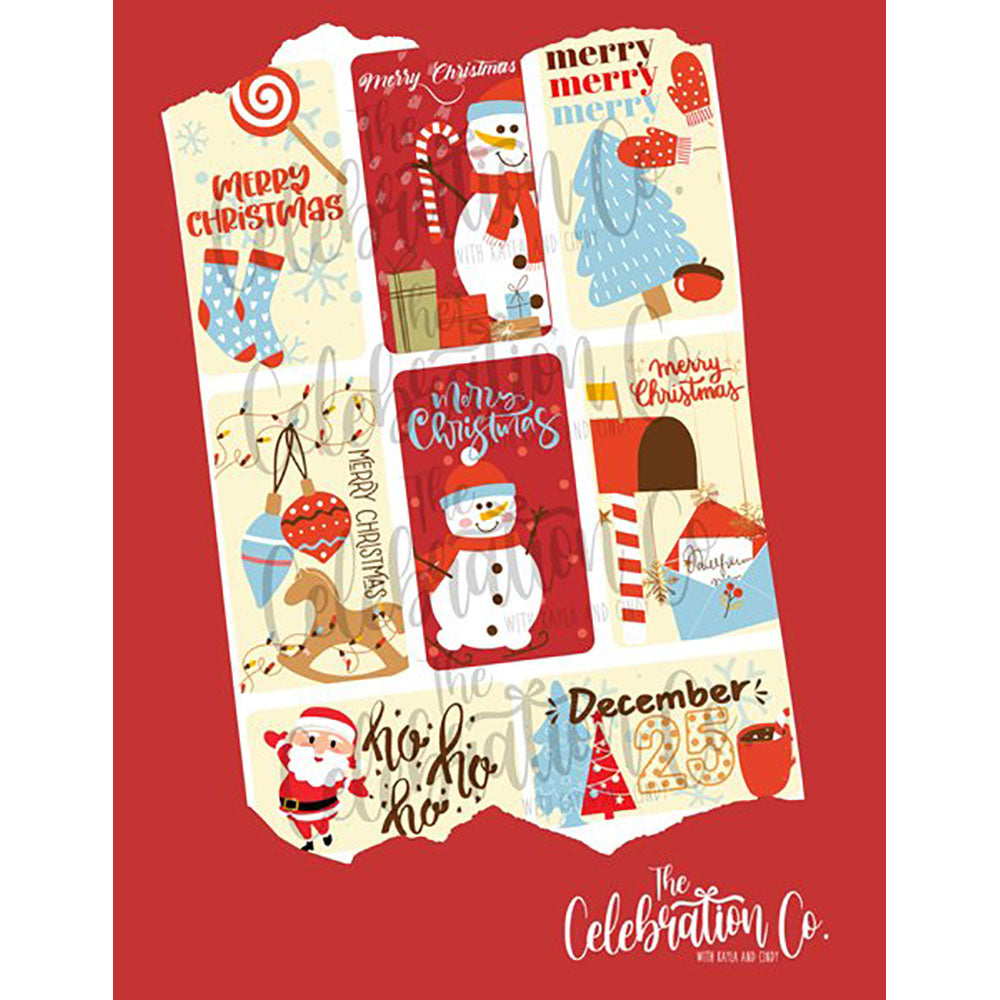 Printable Christmas Gift Tags - Blue and Red - The Celebration Co.