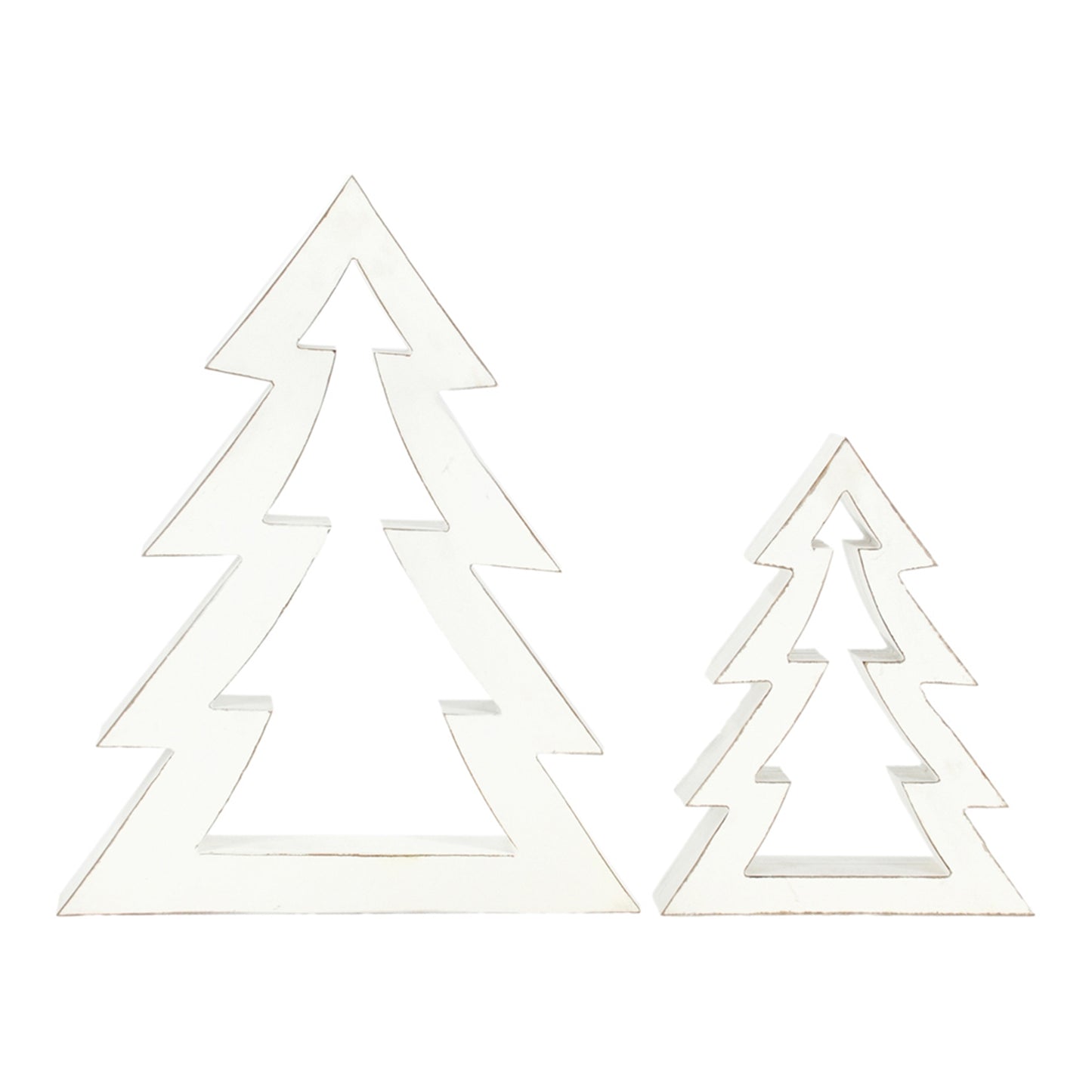Set of 2 White Tree Cutouts