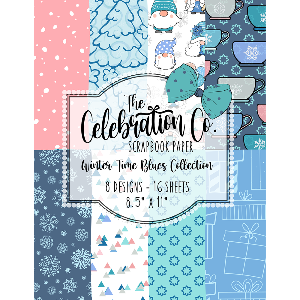 Wintertime Blues - Digital Download - Craft Paper Package - The Celebration Co.