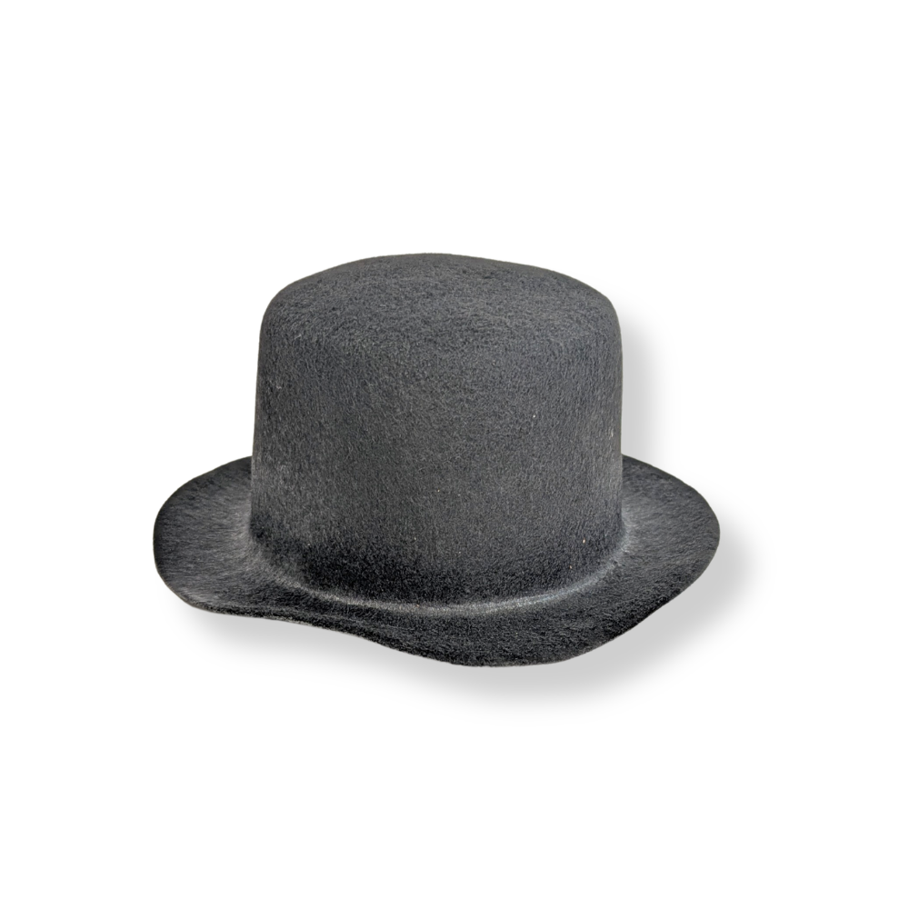 Black Flocked Top Hat- Embellishments- The Celebration Co.