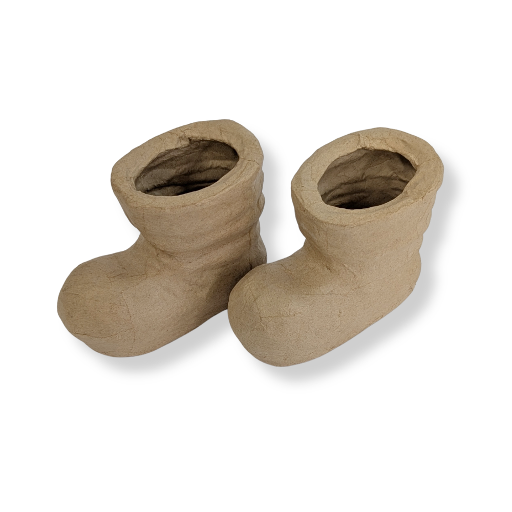 Pair of Paper Mache Santa Boots- Paper Mache- The Celebration Co.