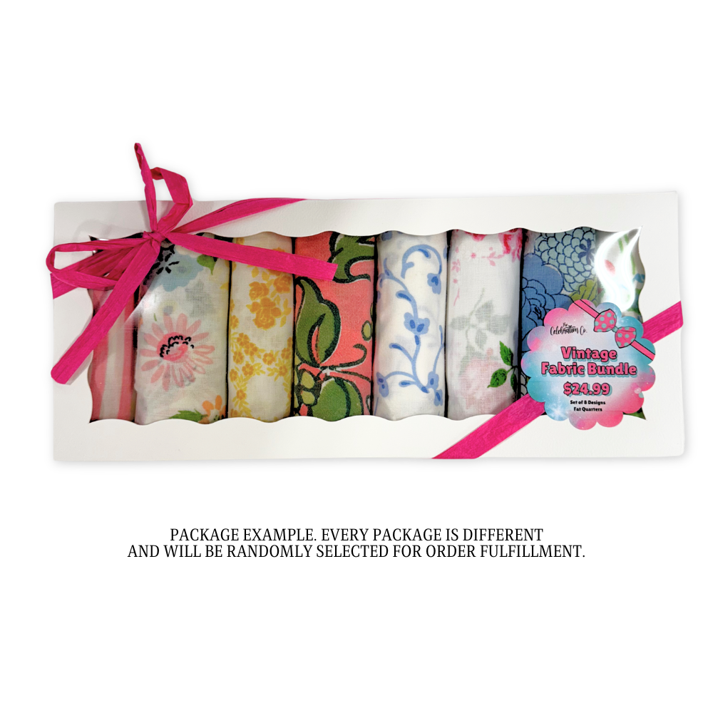 Vintage Fabric Fat Quarters - Package of 8 (Sizes Vary)- Fabric- The Celebration Co.