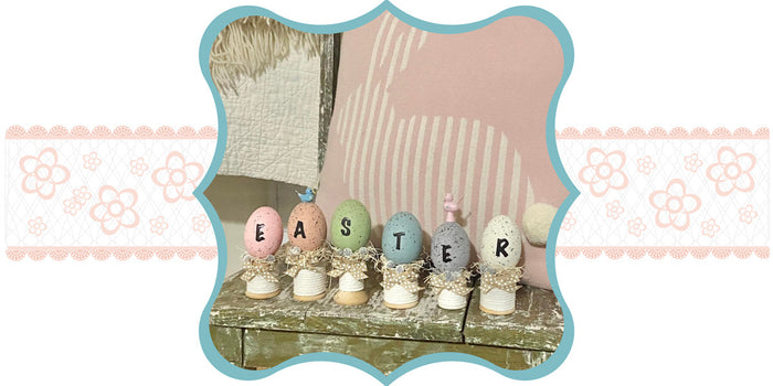 Easter Decor with Vintage Thread Spools