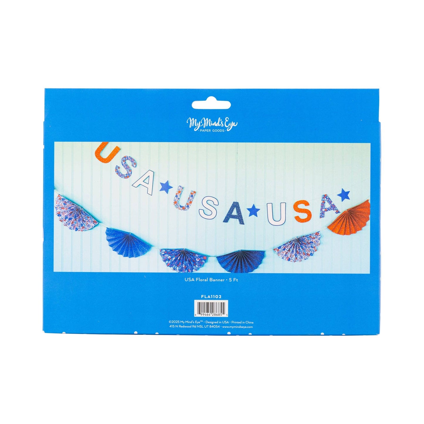 Floral USA Banner-  Party- The Celebration Co.