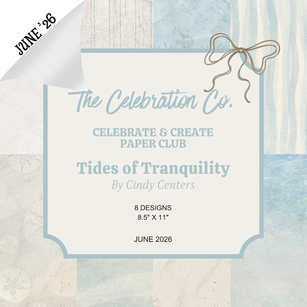 Tides of Tranquility - Digital Download - Craft Paper Set-  Digital- The Celebration Co.