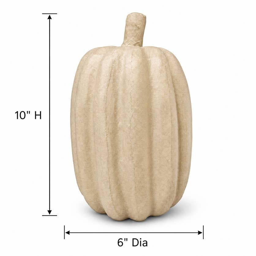 Paper Mache Pumpkin - 10" x 6" Dia.