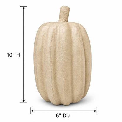 Paper Mache Pumpkin - 10" x 6" Dia.