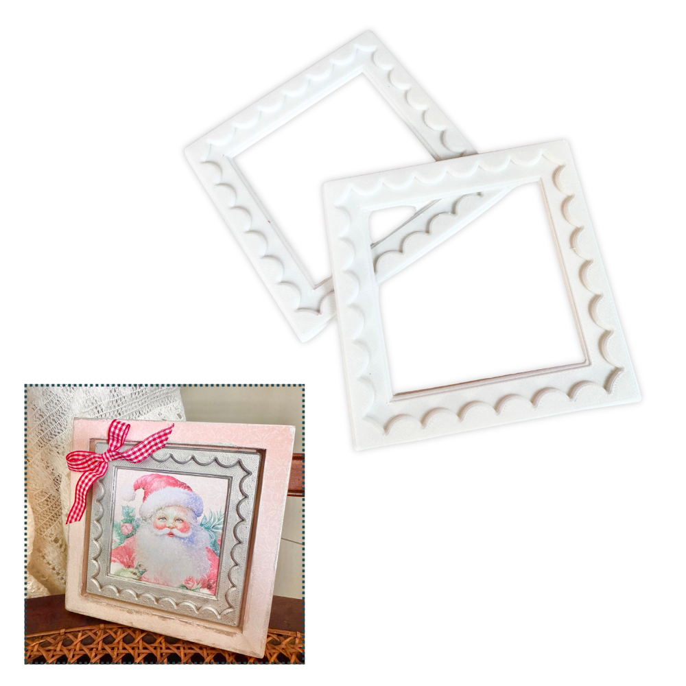 Scalloped Frames – Set of 2 Decorative Accents-  3D- The Celebration Co.