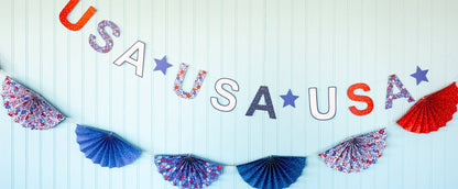 Floral USA Banner-  Party- The Celebration Co.
