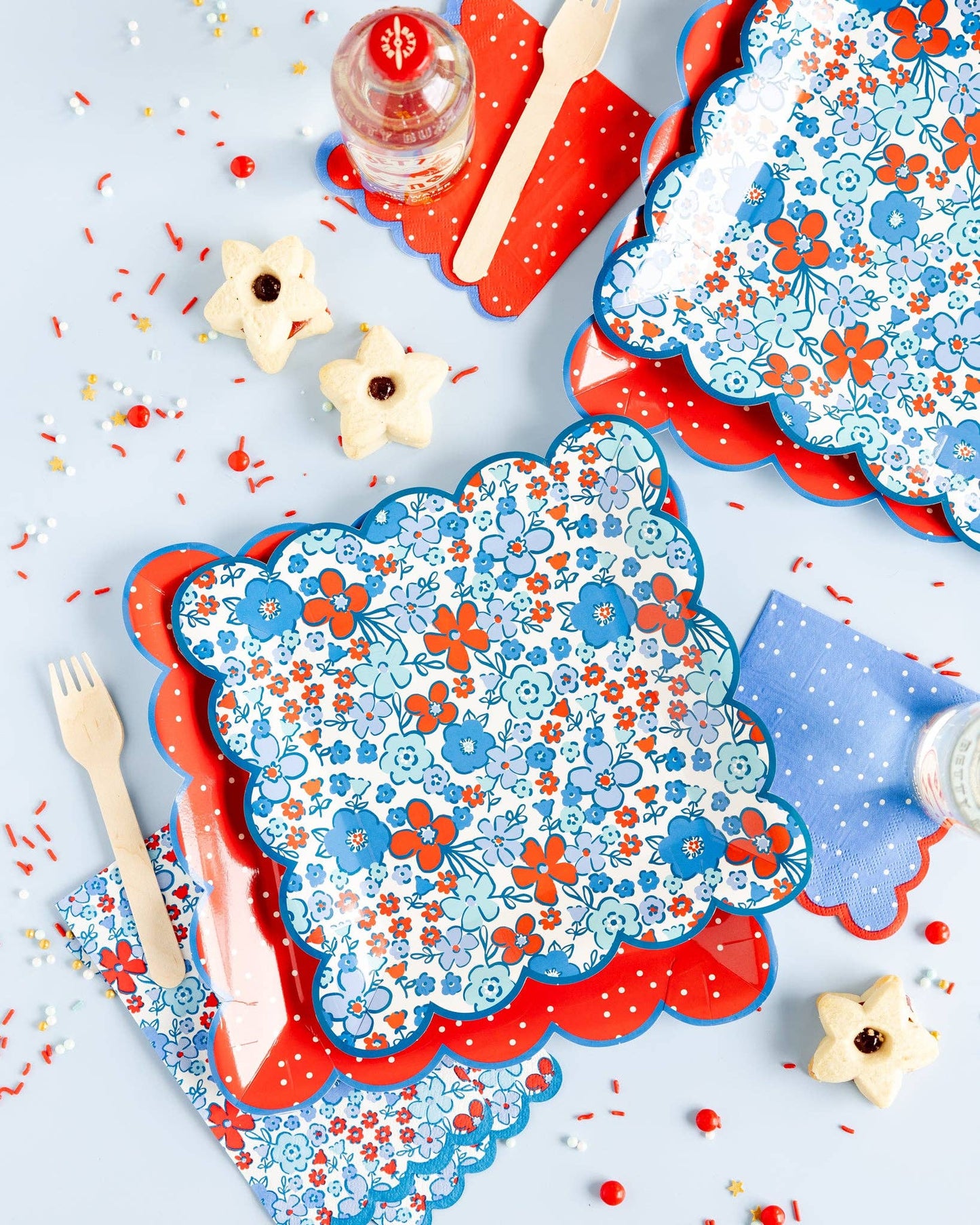 Floral Americana 9" Plate (Package of 8)-  Party- The Celebration Co.