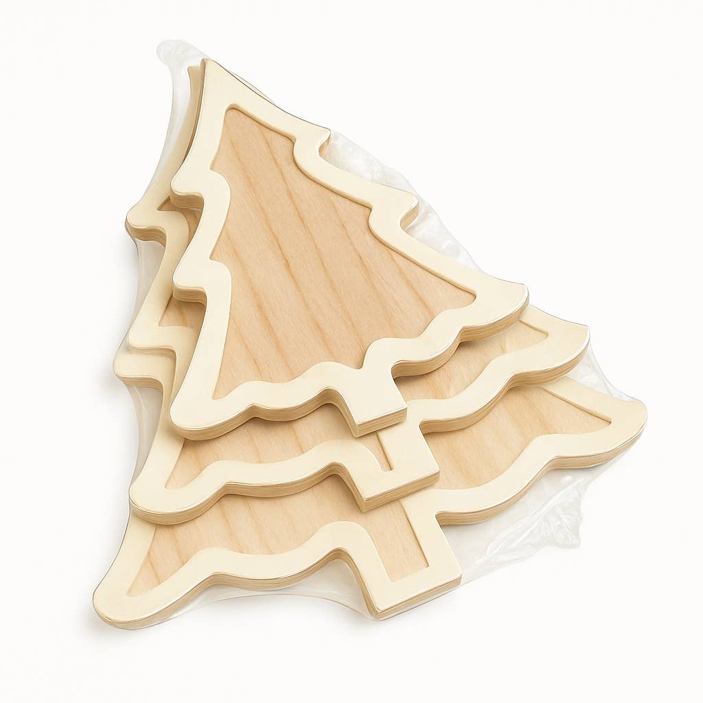 Unfinished Wood Christmas Trees w/ Inlay-  Surface- The Celebration Co.
