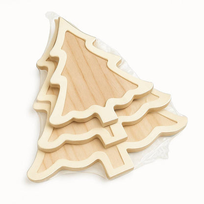 Unfinished Wood Christmas Trees w/ Inlay-  Surface- The Celebration Co.