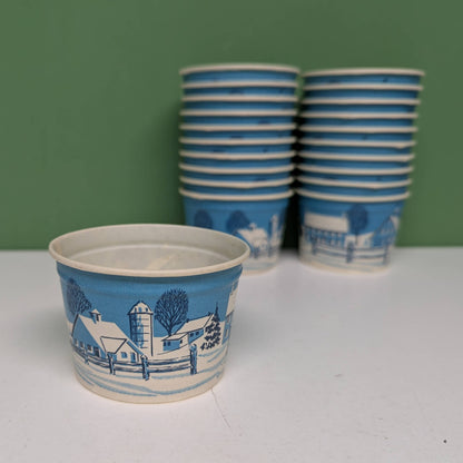 Vintage Winter Scene Ice Cream Cup-  vintage- The Celebration Co.