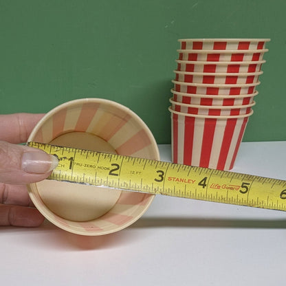 Red striped ice cream cup-  vintage- The Celebration Co.