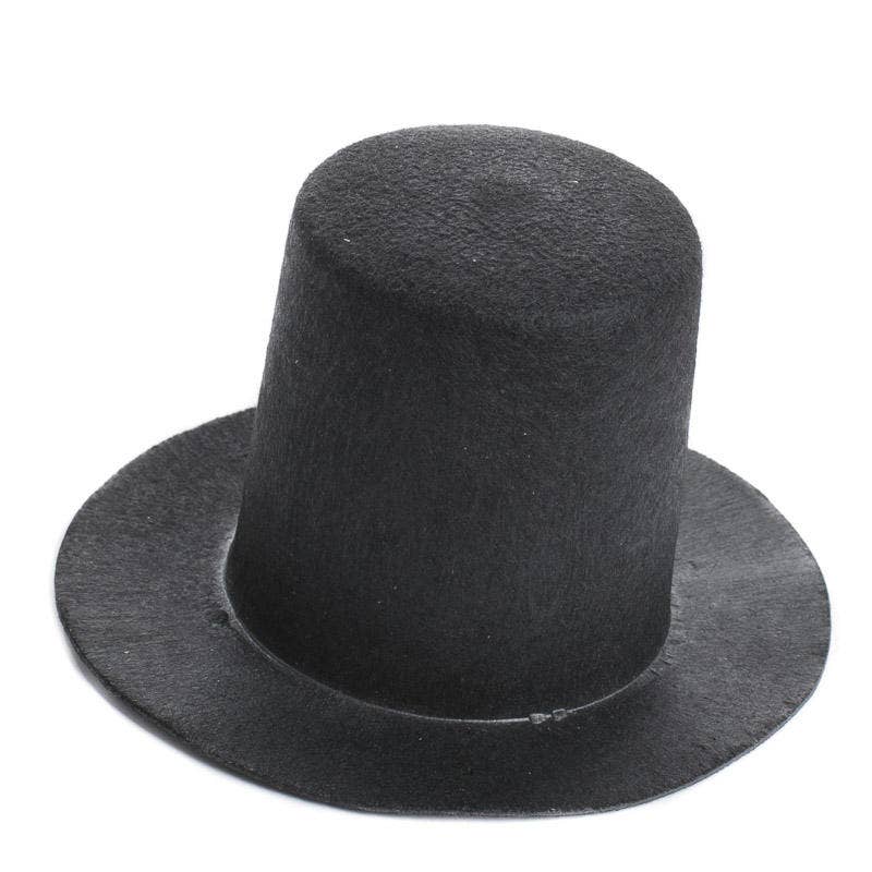Black Flocked Stovepipe Top Hat-  Embellishments- The Celebration Co.