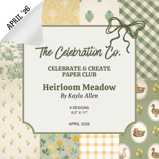 Heirloom Meadow - Digital Download - Craft Paper Set-  Digital- The Celebration Co.
