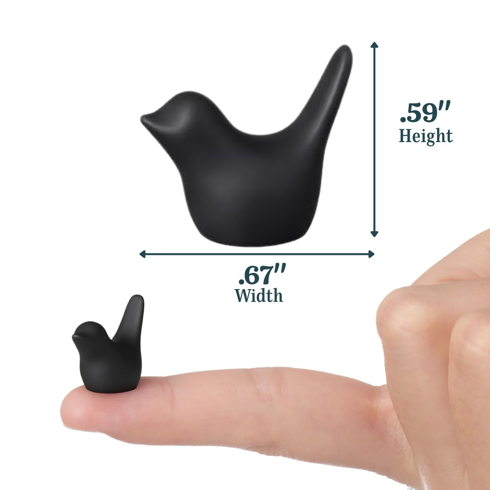 Mini Black Bird Figurines – Set of 4-  Embellishments- The Celebration Co.