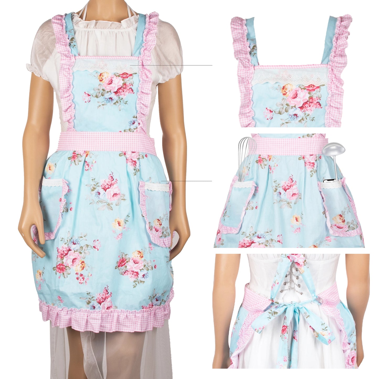 Vintage-Inspired Ruffled Apron (Choose from 5 Styles)