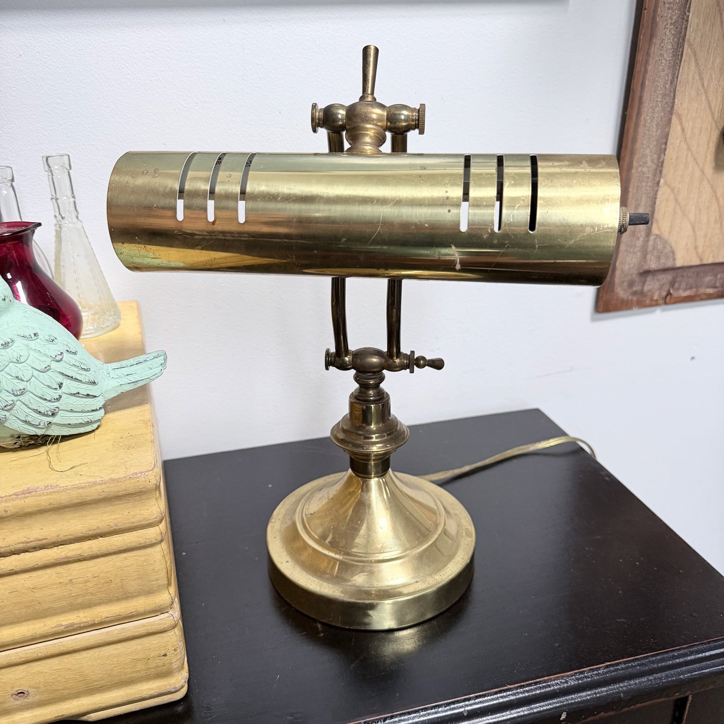 Vintage Adjustable Brass Bankers/Piano/Desk Lamp-  vintage- The Celebration Co.
