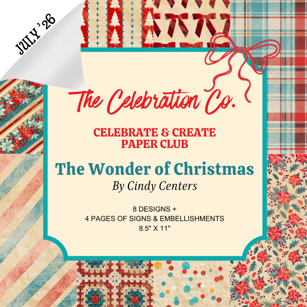 The Wonder of Christmas - Digital Download - Craft Paper Set-  Digital- The Celebration Co.