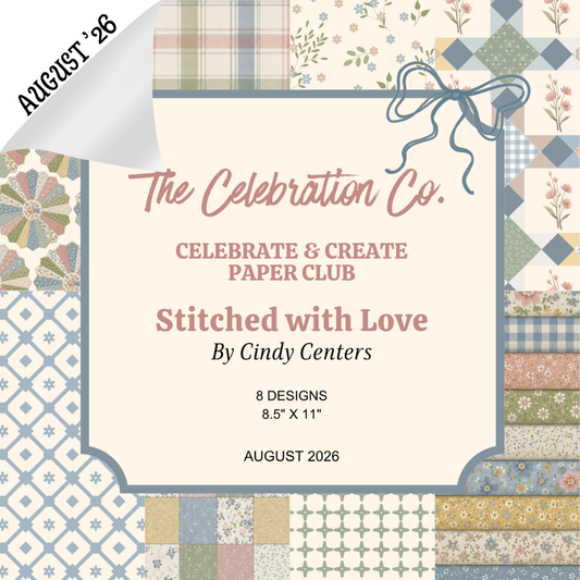 Stitched with Love - Digital Download - Craft Paper Set-  Digital- The Celebration Co.