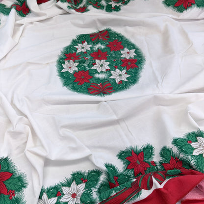 Vintage Poinsettia Tablecloth (52" x 52" Square)-  vintage- The Celebration Co.