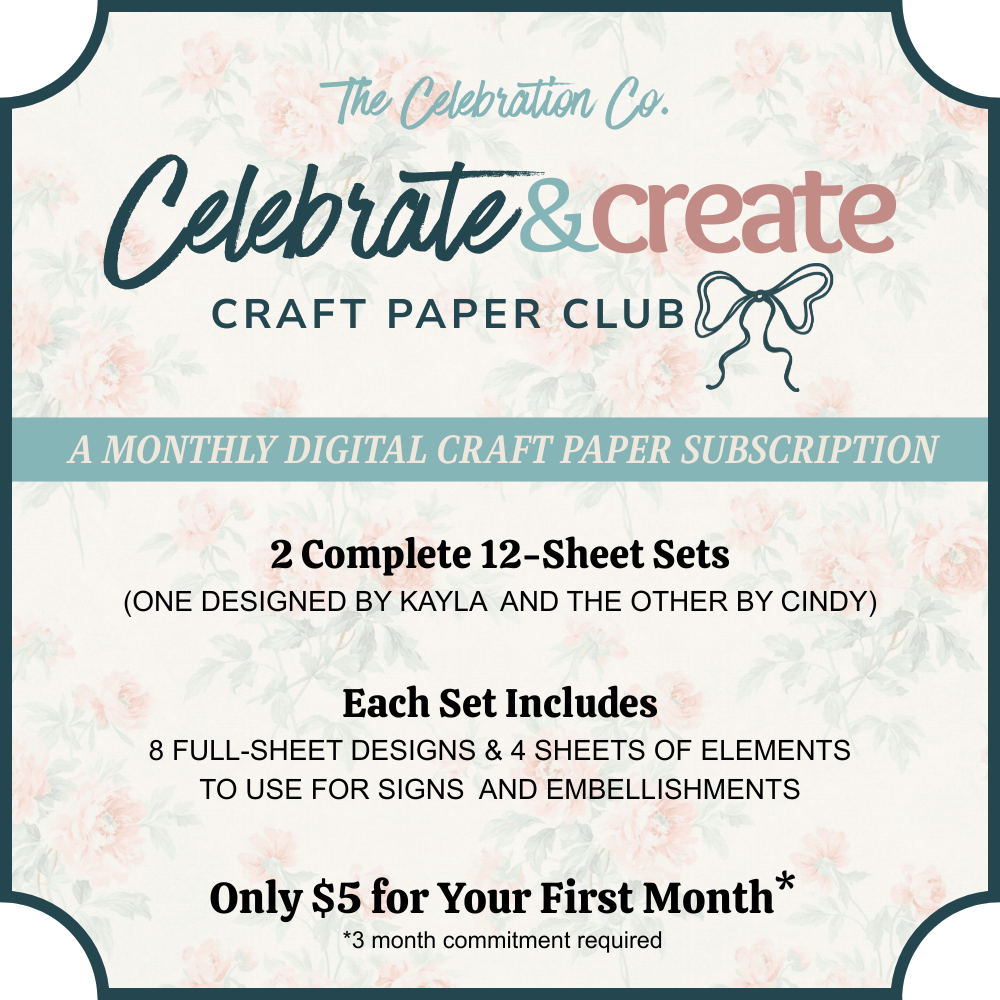 Celebrate & Create Paper Club - A Monthly Digital Download Subscription (February 2026)