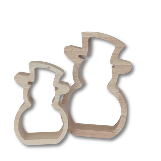 Wood Cutout Snowmen Set