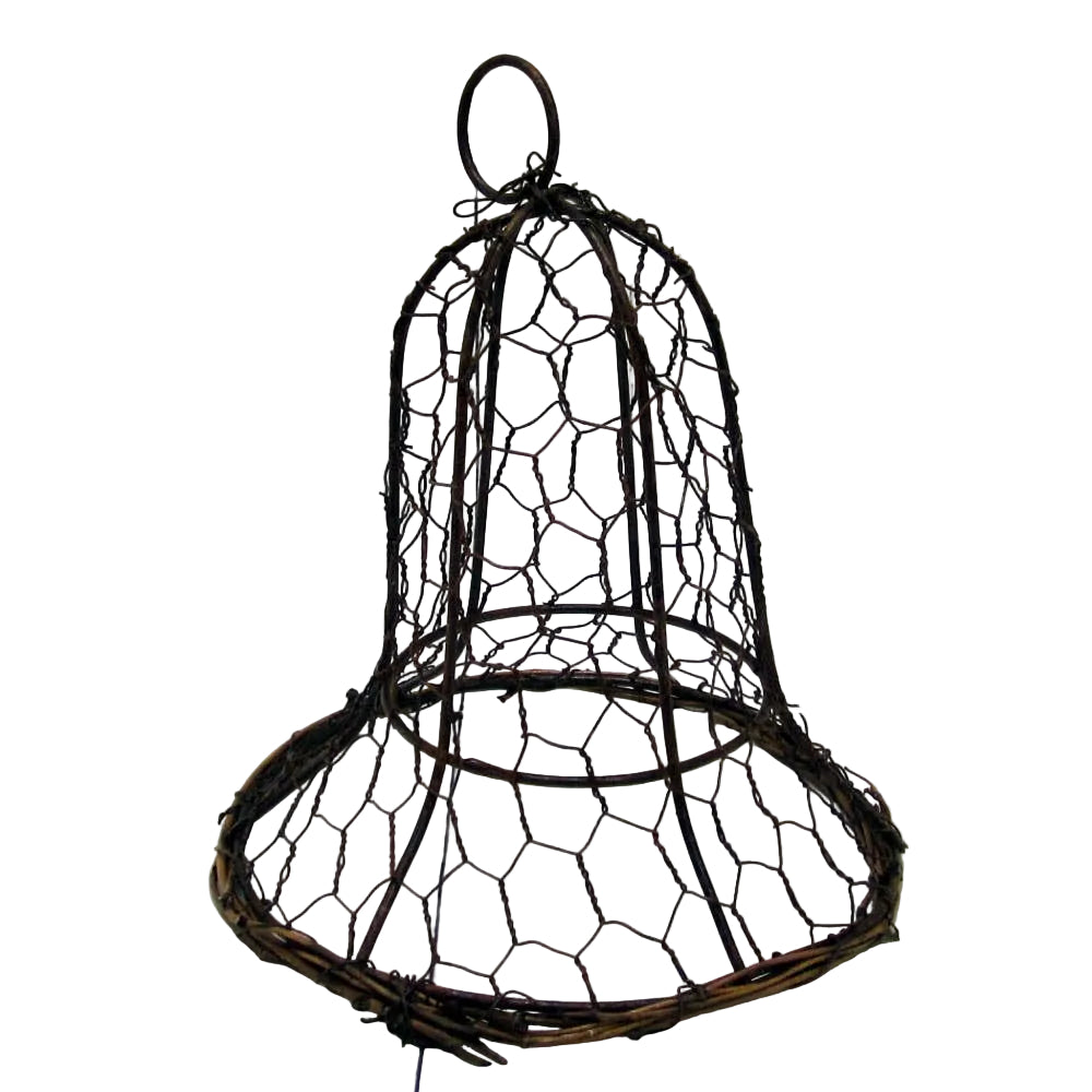 Chicken Wire Bell with Grapevine Trim-  Surface- The Celebration Co.