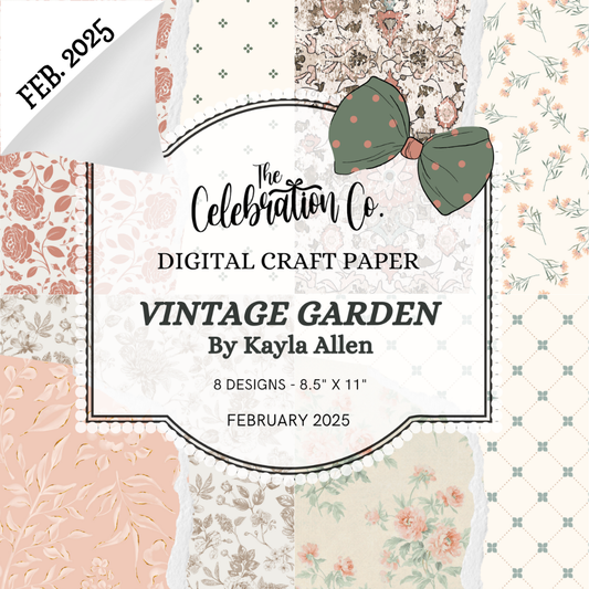 Vintage Garden - Digital Download - Craft Paper Set