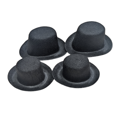 Black Felt Top Hats – Variety Pack of 4