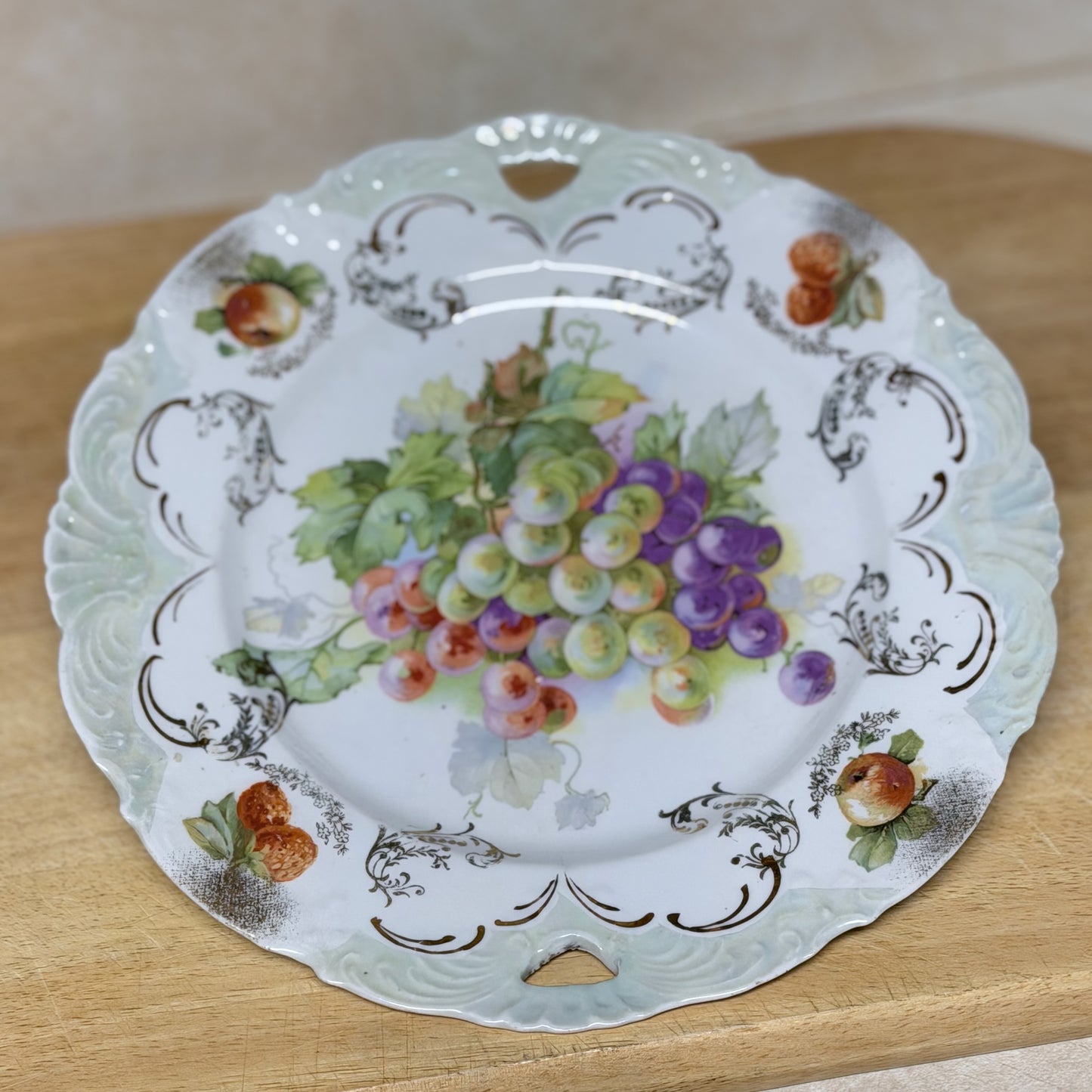 Vintage Carl Schumann Bavaria-Inspired Porcelain Set with Fruit Motif Pitcher, Cups, Covered Canister & Plate-  vintage- The Celebration Co.
