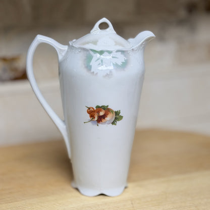 Vintage Carl Schumann Bavaria-Inspired Porcelain Set with Fruit Motif Pitcher, Cups, Covered Canister & Plate-  vintage- The Celebration Co.