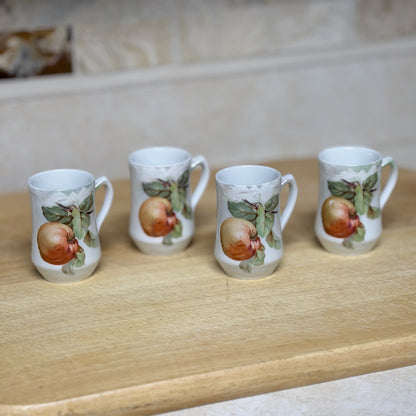 Vintage Carl Schumann Bavaria-Inspired Porcelain Set with Fruit Motif Pitcher, Cups, Covered Canister & Plate-  vintage- The Celebration Co.