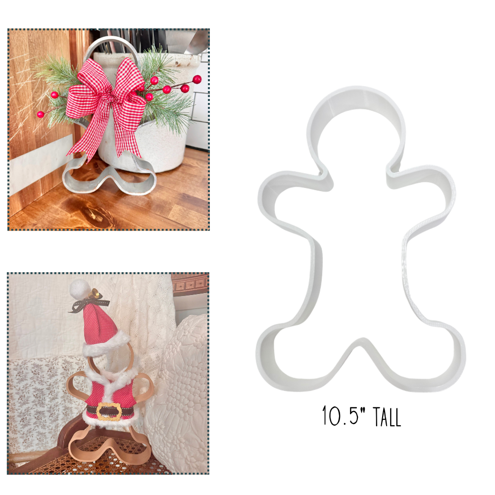 Gingerbread Man Cookie Cutter - 10.5" Tall-  3D- The Celebration Co.