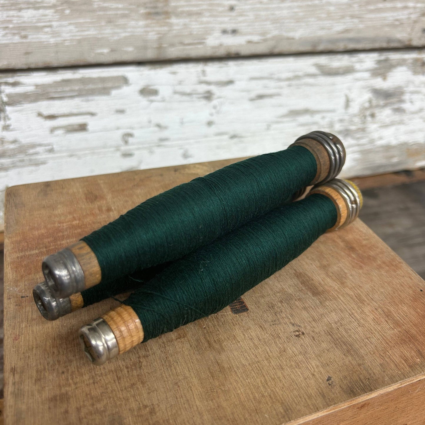 Green yarn quill