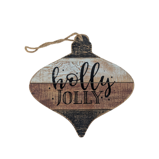 Holly Jolly Wood Ornaments