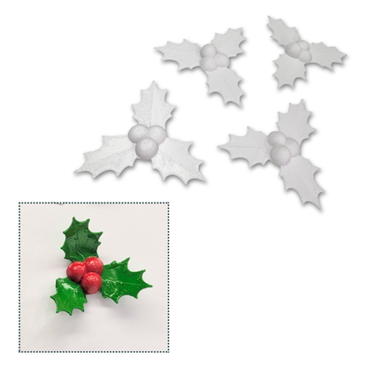 Holly Berries & Leaves-  3D- The Celebration Co.
