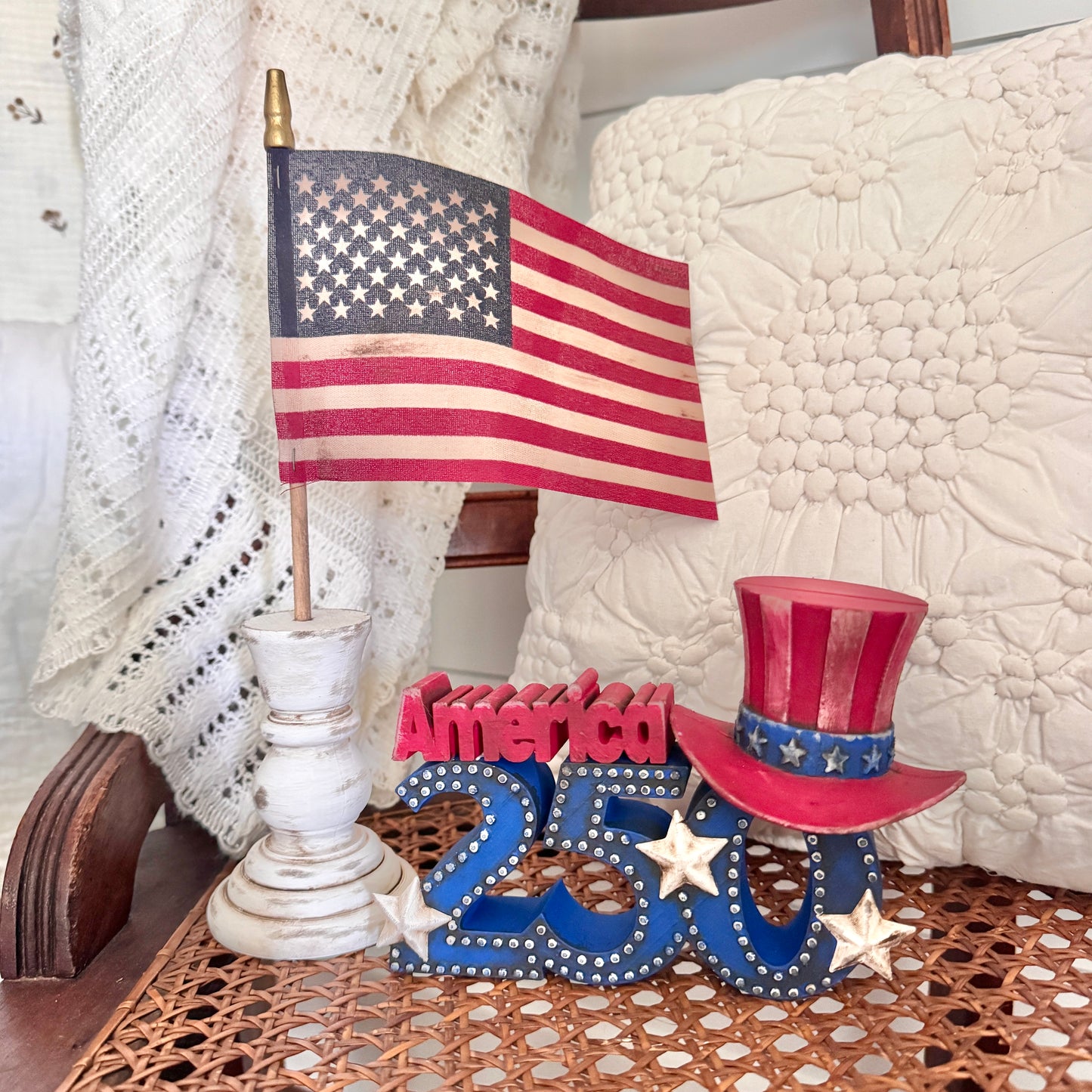 Mini DIY Decor Box - America 250 Sign & Flag-  Special- The Celebration Co.